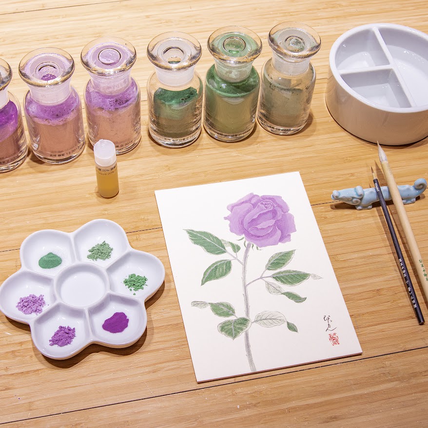 PIGMENT TOKYO ワークショップ ［入門］岩絵具で花をえがく（ばら）